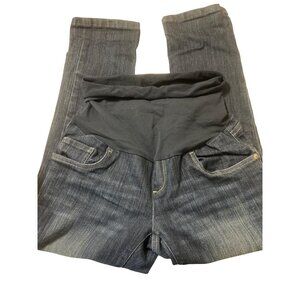 Oh Baby By Motherhood Maternity Jeans Dark Wash Denim Stretchy Panel Skinny Sz M
